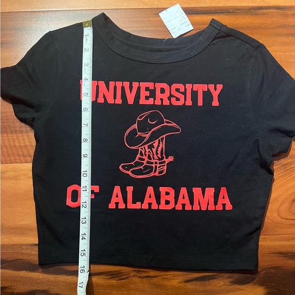 University of Alabama Cowboy Boot Hat Black & Red Crop Top Size Medium NWT - Picture 5 of 5